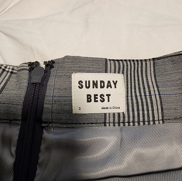 Sunday Best Grey Plaid Skirt sz 0 - Picture 3 of 5